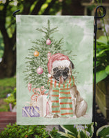 Christmas Fawn Pug Flag Garden Size