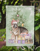 Christmas German Shepherd Flag Garden Size