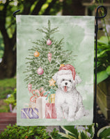 Christmas Bichon Frise Puppy Flag Garden Size