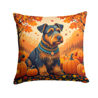 Airedale Terrier Fall Fabric Decorative Pillow