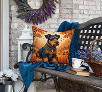 Airedale Terrier Fall Fabric Decorative Pillow