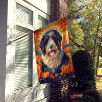 Bearded Collie Fall House Flag