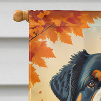 Bernese Mountain Dog Fall House Flag