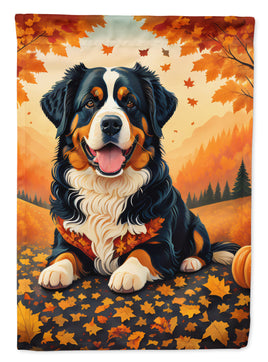 Bernese Mountain Dog Fall House Flag