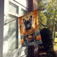 Black French Bulldog Fall House Flag