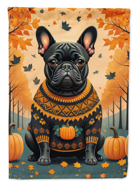 Black French Bulldog Fall House Flag