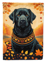 Black Labrador Retriever Fall House Flag