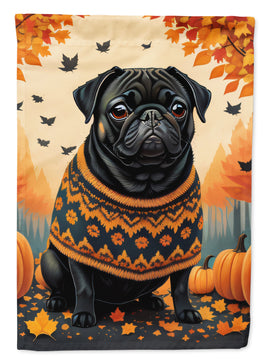 Black Pug Fall House Flag