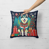 Alaskan Malamute Christmas Fabric Decorative Pillow