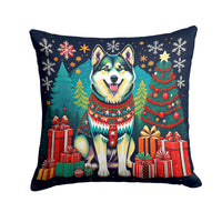 Alaskan Malamute Christmas Fabric Decorative Pillow