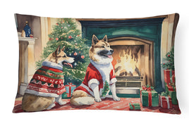 Akita Christmas Fabric Decorative Pillow