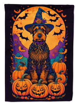 Airedale Terrier Witchy Halloween Garden Flag