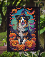 Australian Shepherd Witchy Halloween Garden Flag