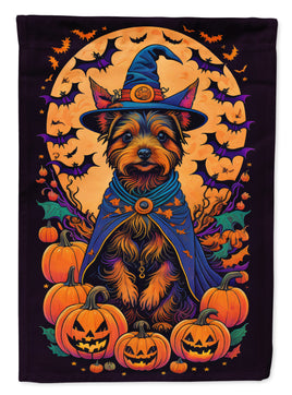 Australian Terrier Witchy Halloween House Flag