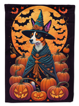 Basenji Witchy Halloween House Flag