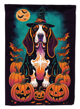 Basset Hound Witchy Halloween House Flag