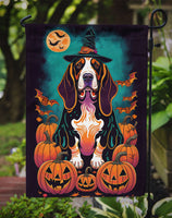 Basset Hound Witchy Halloween Garden Flag