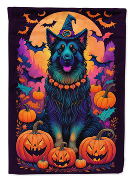 Belgian Sheepdog Witchy Halloween House Flag