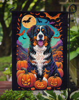 Bernese Mountain Dog Witchy Halloween Garden Flag