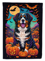 Bernese Mountain Dog Witchy Halloween Garden Flag