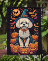 Bichon Frise Witchy Halloween Garden Flag