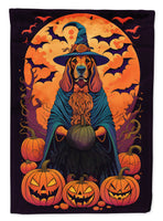 Bloodhound Witchy Halloween House Flag