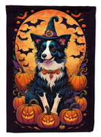 Border Collie Witchy Halloween House Flag