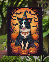 Border Collie Witchy Halloween Garden Flag