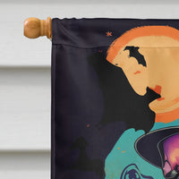 Boston Terrier Witchy Halloween House Flag