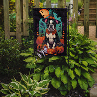 Boston Terrier Witchy Halloween Garden Flag