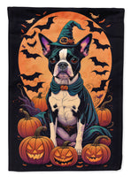 Boston Terrier Witchy Halloween House Flag