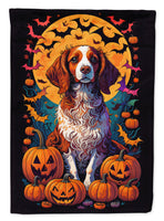 Brittany Spaniel Witchy Halloween House Flag