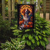 Brittany Spaniel Witchy Halloween Garden Flag