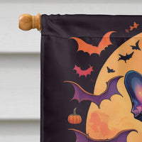 Black French Bulldog Witchy Halloween House Flag