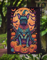 Black French Bulldog Witchy Halloween Garden Flag