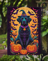 Black Labrador Retriever Witchy Halloween Garden Flag