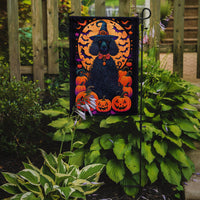 Black Standard Poodle Witchy Halloween Garden Flag