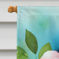 Alabama Camellia in Watercolor House Flag