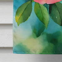 Alabama Camellia in Watercolor House Flag