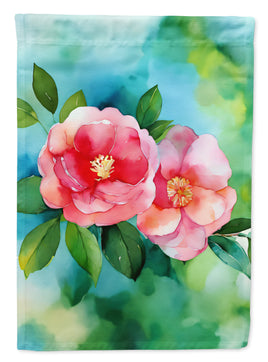 Alabama Camellia in Watercolor House Flag