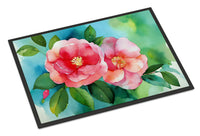 Alabama Camellia in Watercolor Doormat 18x27