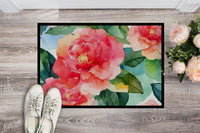 Alabama Camellia in Watercolor Doormat 18x27