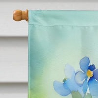 Alaska Forget-me-nots in Watercolor House Flag