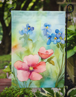 Alaska Forget-me-nots in Watercolor Garden Flag