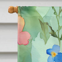 Alaska Forget-me-nots in Watercolor House Flag