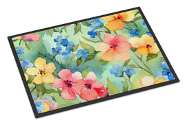 Alaska Forget-me-nots in Watercolor Indoor or Outdoor Mat 24x36