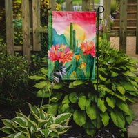 Arizona Saguaro Cactus Blossom in Watercolor Garden Flag