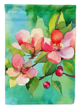 Arkansas Apple Blossom in Watercolor House Flag