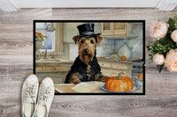 Airedale Terrier Fall Kitchen Pumpkins Doormat 18x27