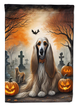 Afghan Hound Spooky Halloween Garden Flag